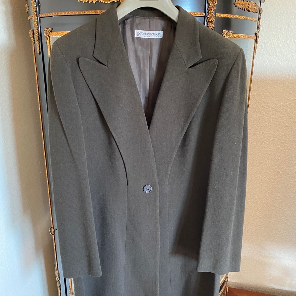 Vintage EMPORIO ARMANI Gray Blazer & Knee Skirt